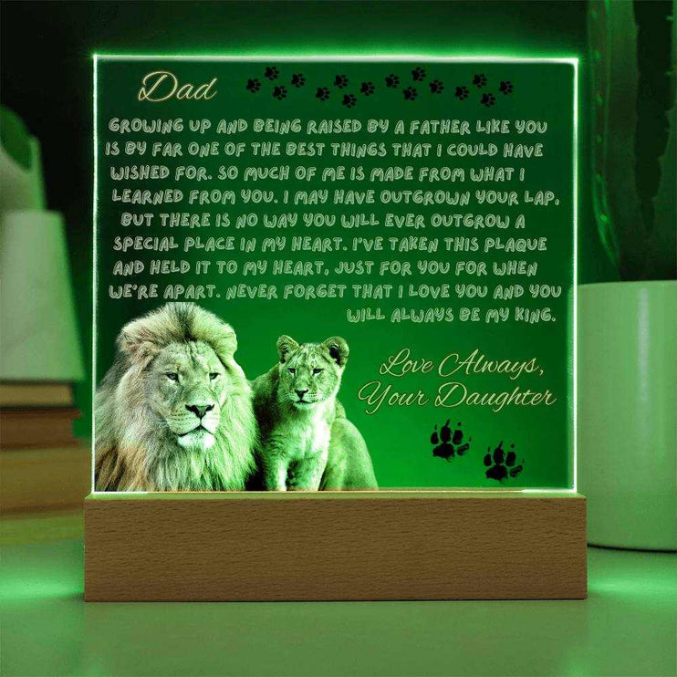 12v acrylic square plaque with green light