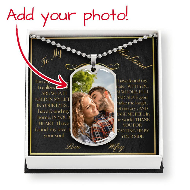 photo upload personalized military dog tag necklace silver variant